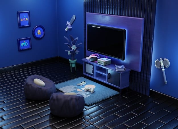 A futuristic rendering of a living room showcasing different devices (smart TV, tablet, smartphone) seamlessly streaming cloud games, highlighting the reduced reliance on traditional gaming consoles and PCs.