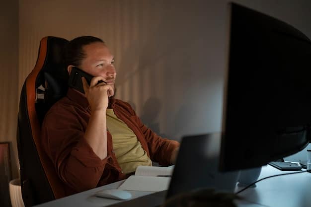 A person looking stressed and overwhelmed while streaming on a computer. The room is dark, and the person is surrounded by multiple screens and gaming equipment. The focus is on the person's worried expression.