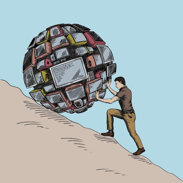 A cartoon depiction of large game publishers merging into a single, giant entity being scrutinized by a magnifying glass representing the Department of Justice.