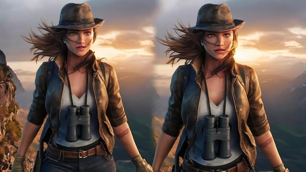 A side-by-side comparison of character models in an upcoming game. On one side, the original concept art is displayed, while the other shows the finalized in-game model. This comparison illustrates the level of detail and artistic vision behind the character design.