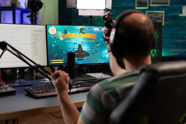Screenshot of a gaming journalist immersed in playing an early access demo of an upcoming game, with a focused expression and hands actively engaged with the controller, conveying the experience of evaluating the game firsthand.
