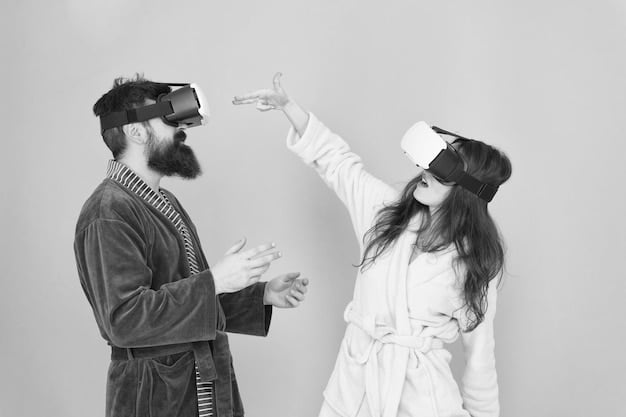 A split-screen image showing diverse VR gaming experiences: on one side, a player in a fast-paced virtual reality racing game; on the other side, a player exploring a serene and detailed virtual reality landscape.