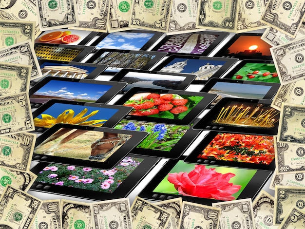 A collage showcasing various monetization methods: a donation notification on a stream, subscription benefits displayed on Twitch, a streamer wearing branded merchandise, and a banner promoting a sponsored product.