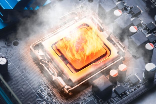 A close-up of a high-performance CPU with an advanced liquid cooler installed, highlighting the internal components and efficient thermal management.