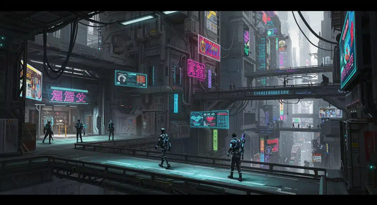 Futuristic cityscape from an upcoming 2026 early access game, highlighting advanced urban design.