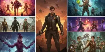 Diverse indie game characters and art styles in a futuristic setting, highlighting upcoming hidden gems.