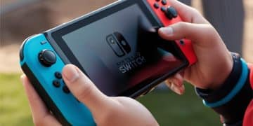 a person enjoying Nintendo Switch Online.