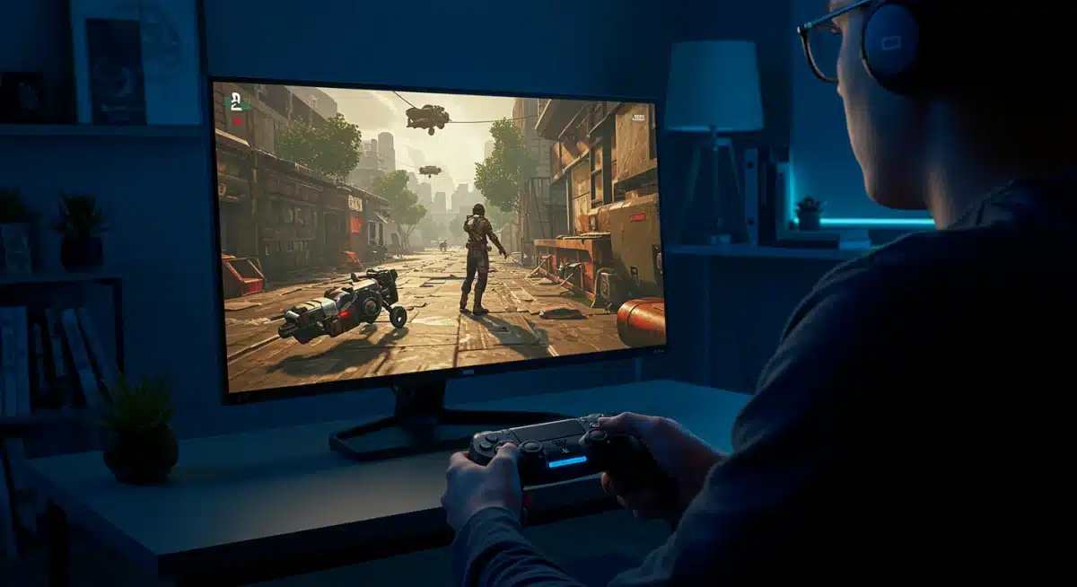 Gamer playing an intense PlayStation exclusive IP, demonstrating focus and immersion in 2026.