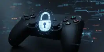 Secure gaming controller with padlock icon, representing console account security