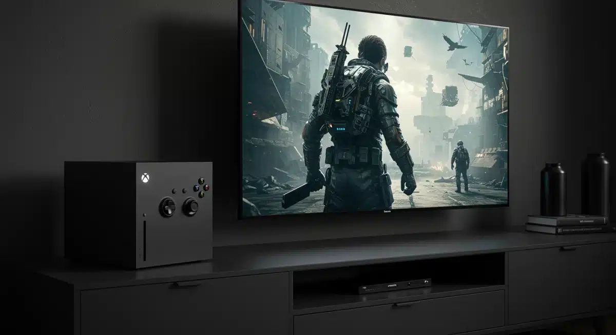 Next-gen Xbox console displaying stunning graphics from a flagship Xbox exclusive IP, highlighting visual fidelity.