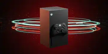 Xbox Series X console glowing with green light, representing a performance boost to achieve 120 FPS gaming.