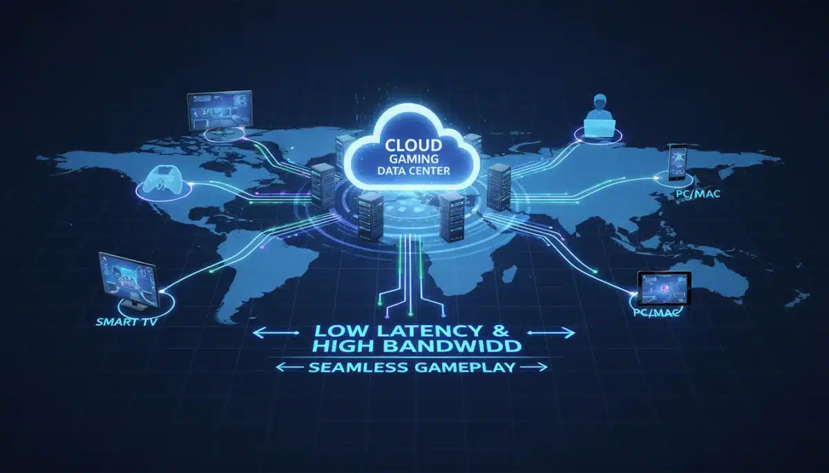 Cloud gaming network infrastructure diagram