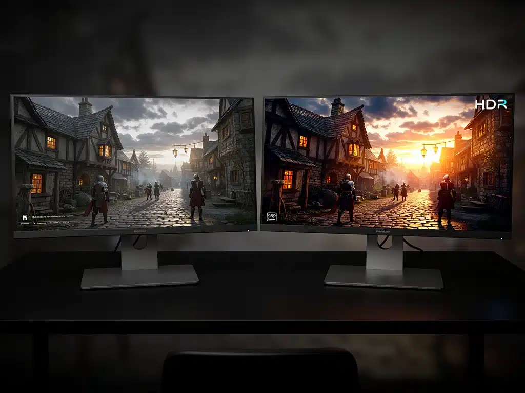 HDR vs. SDR monitor comparison for gaming visuals